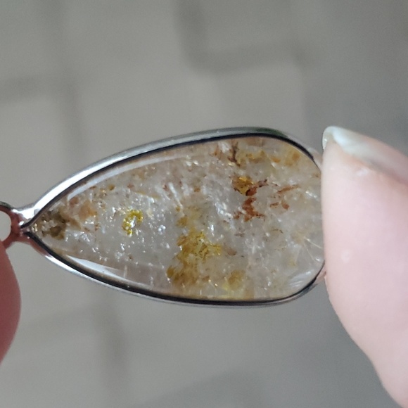 New Natural Rutilated Quartz Teardrop Silver Pendant. - Picture 16 of 16